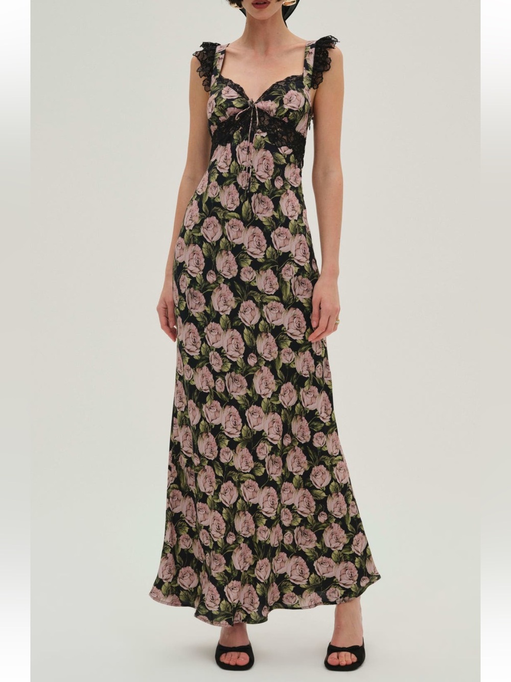 NWT For Love & Lemons Fallen Rose Print Maxi Dress SZ XL - Picture 7 of 9